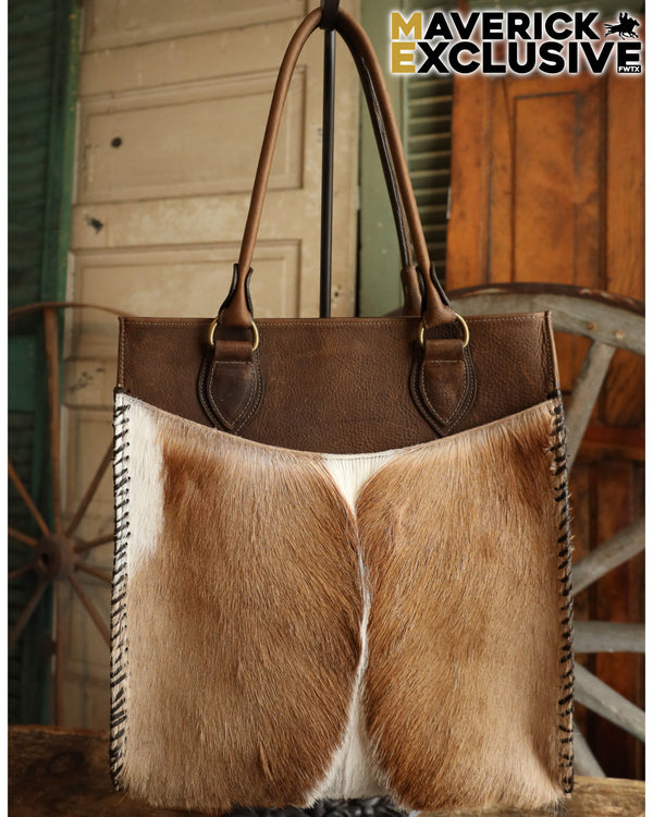 Maverick Exclusive Antelope Brown Bison Brass Handbag