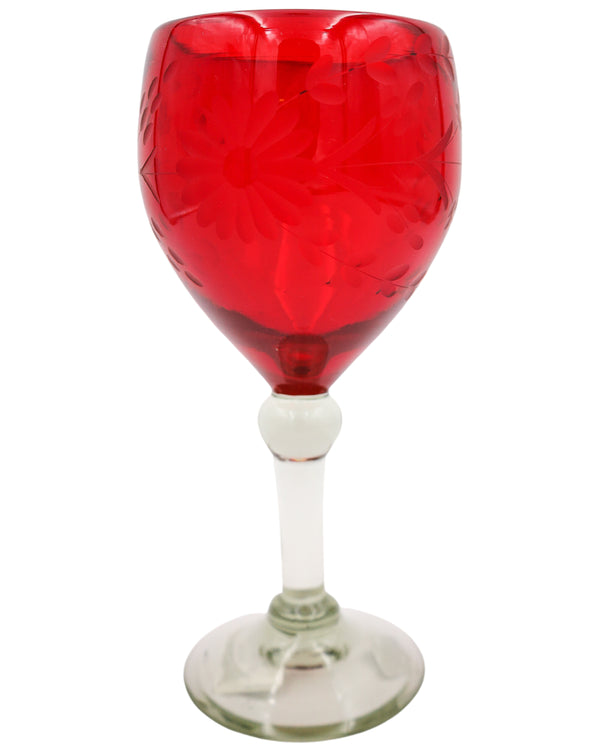 ROSE ANN HALL CONDESSA WINE GLASS- RED