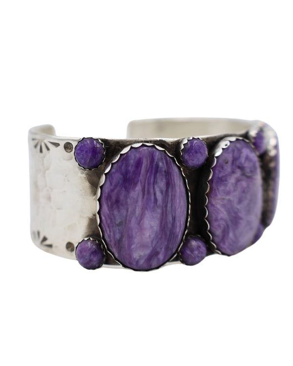 RICHARD SCHMIDT CHAROITE 3 OVALS 8 ROUNDS CUFF