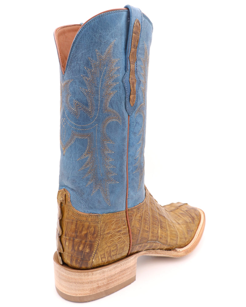 Rip Cognac Caiman Tail Boots with blue shaft