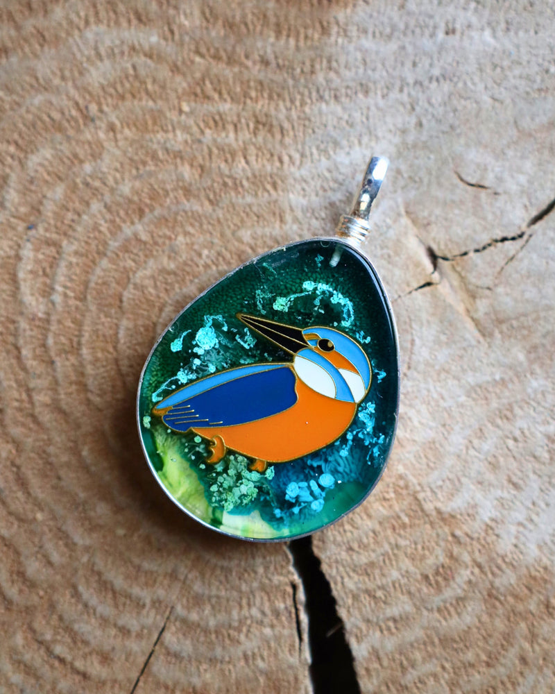 COREEN CORDOVA KINGFISHER BIRD PENDANT