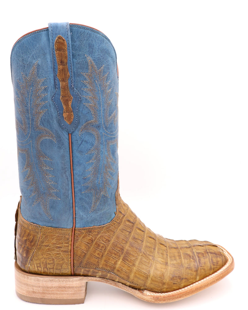  Rip Cognac Caiman Tail Boots with blue shaft