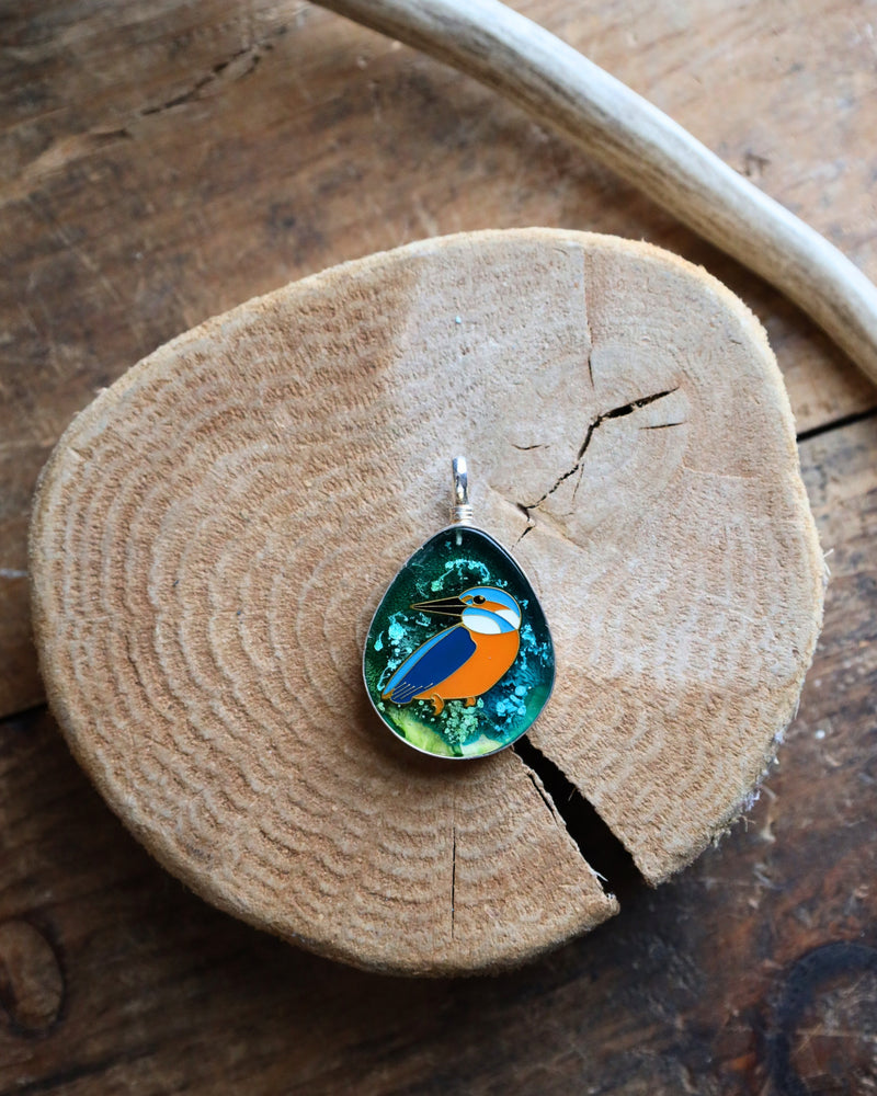 COREEN CORDOVA KINGFISHER BIRD PENDANT