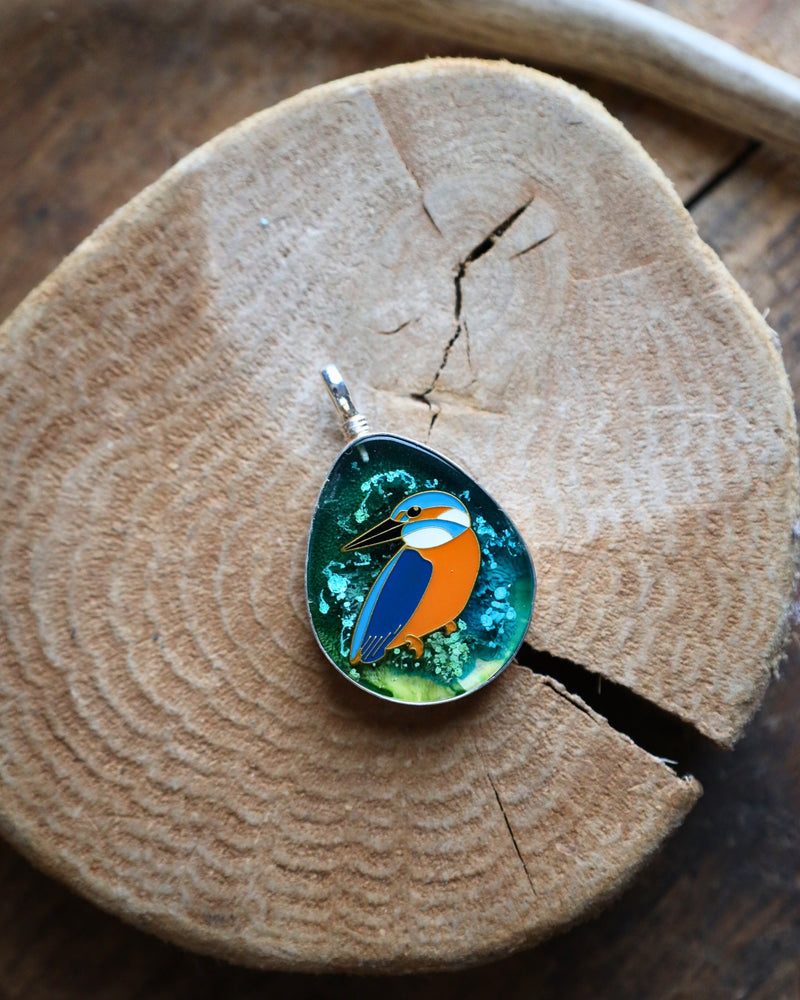 COREEN CORDOVA KINGFISHER BIRD PENDANT