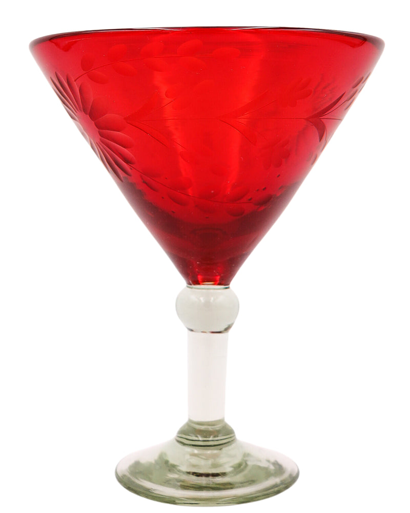 ROSE ANN HALL CONDESSA MARTINI GLASS- RED