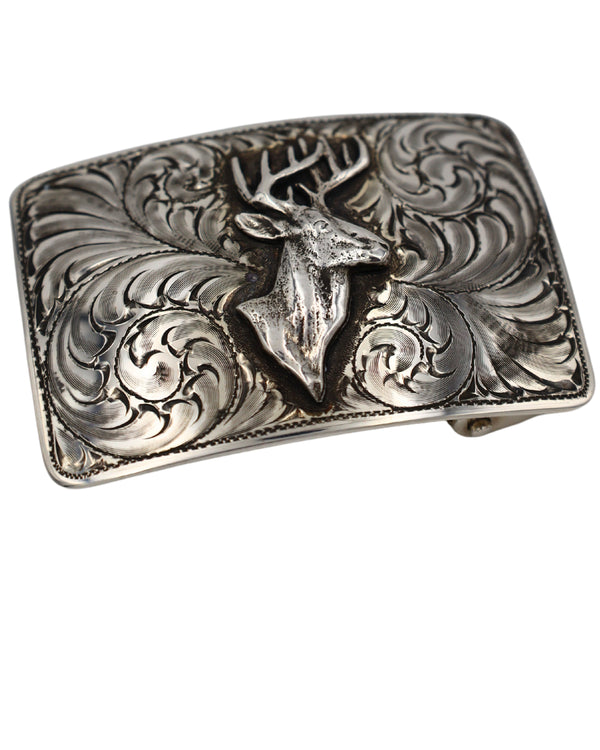 COMSTOCK HERITAGE WHITE TAIL DEER SQUARE MESA BUCKLE