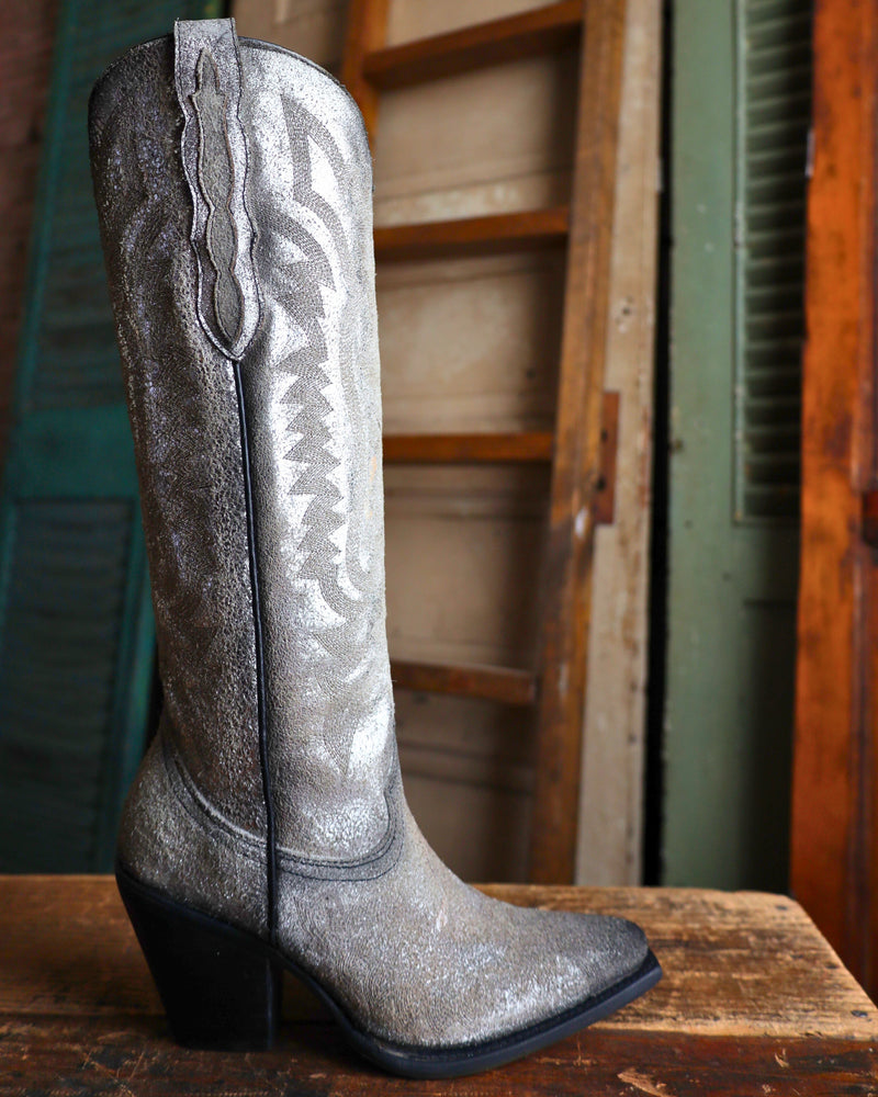 CORRAL WOMEN'S TALL POINT TOE METALLIZED BOOT