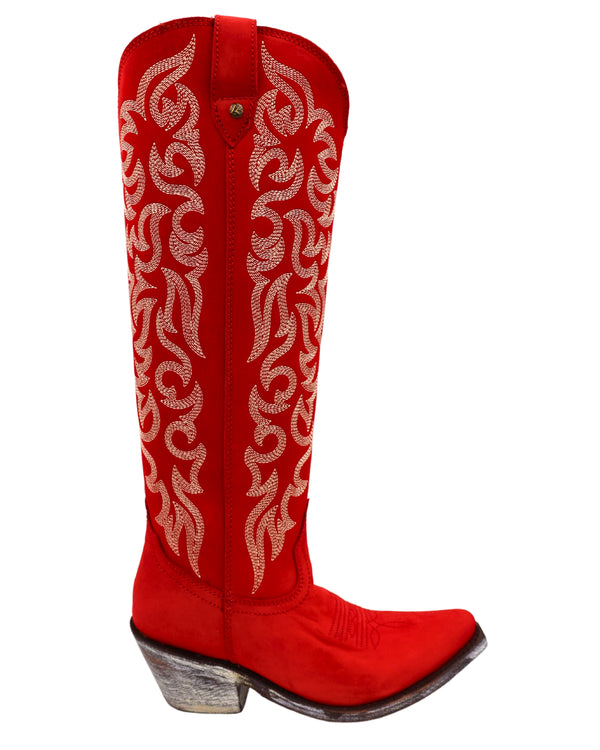 Genuine leather ladies boot with 15" shaft, right side view