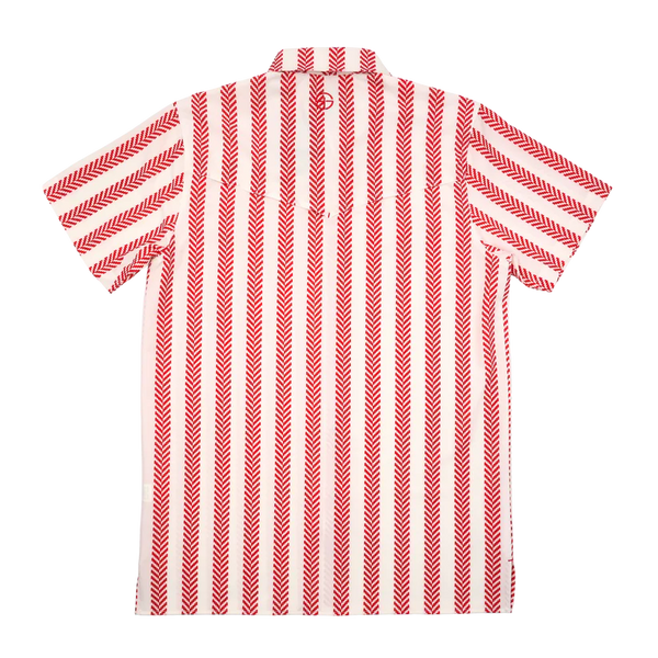 San Jac Men's Short Sleeve Performance Shirt - Red Stripe