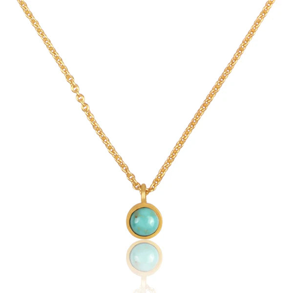 CHRISTINA GREENE Turquoise Dainty Pendant Necklace