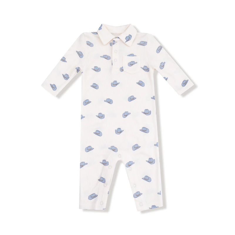 Angel Dear Petite Cowboy Hats Polo Romper