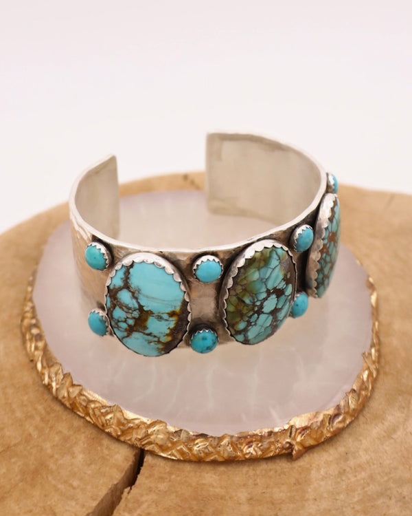 RICHARD SCHMIDT 3 TURQUOISE OVALS 8 ROUNDS CUFF