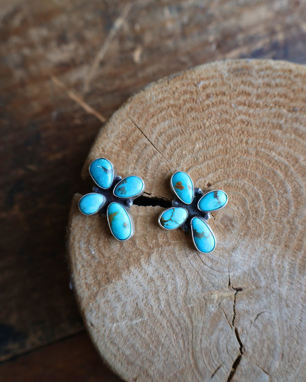 Turquoise 4 Stone Stud Earring 