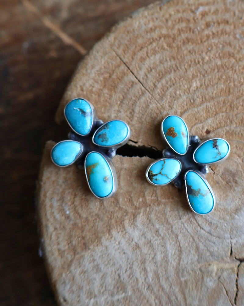 Turquoise 4 Stone Stud Earring 