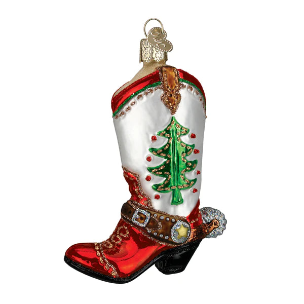 CHRISTMAS COWBOY BOOT ORNAMENT