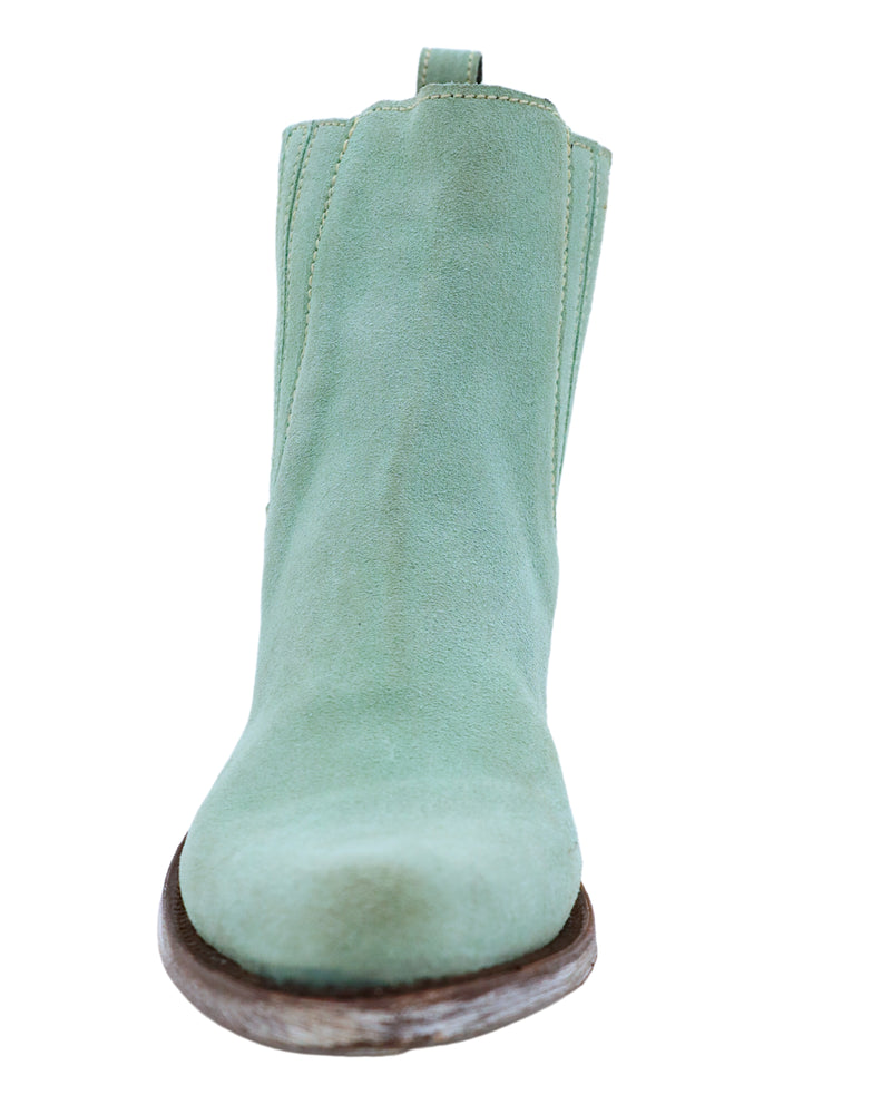Turquoise roughout bootie
