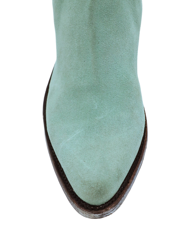 Turquoise roughout bootie