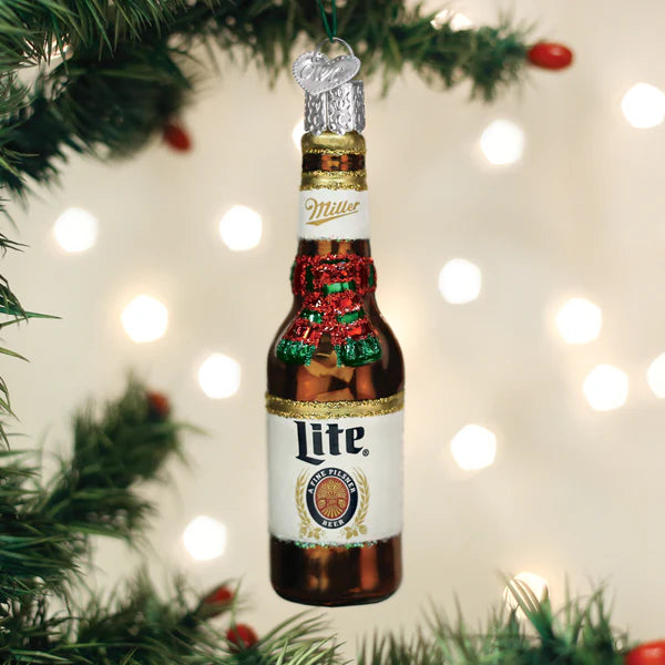 Holiday Miller Lite Bottle Ornament