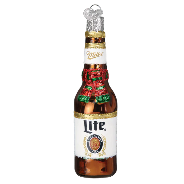 Holiday Miller Lite Bottle Ornament