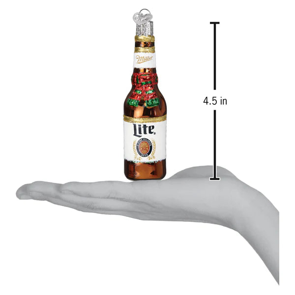 Holiday Miller Lite Bottle Ornament