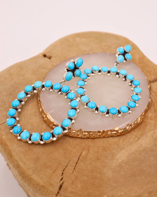 LARGE CIRCLE TURQUOISE ROUNDS EARRING
