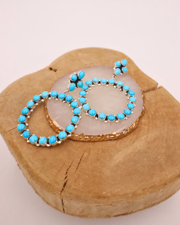LARGE CIRCLE TURQUOISE ROUNDS EARRING
