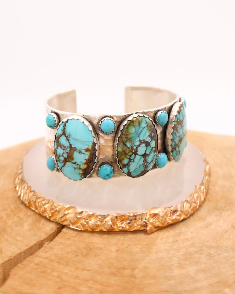 RICHARD SCHMIDT 3 TURQUOISE OVALS 8 ROUNDS CUFF