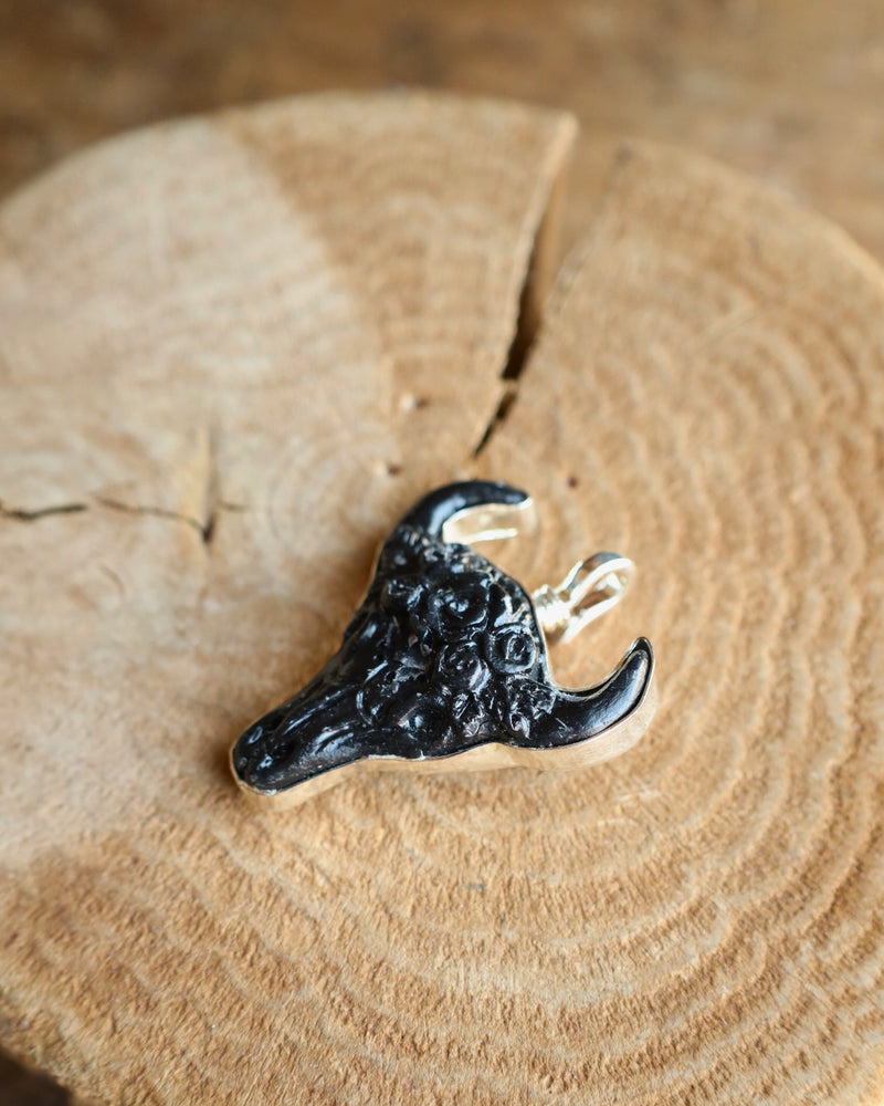 COREEN CORDOVA BLACK BUFFALO SKULL PENDANT