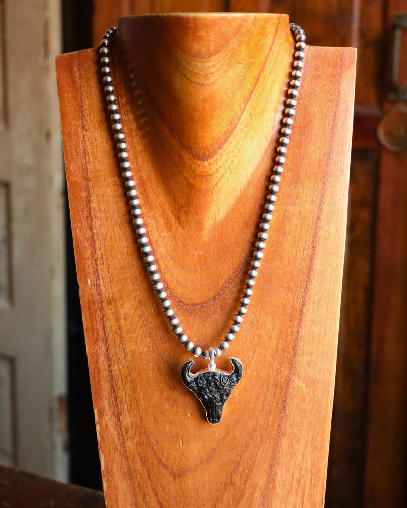 COREEN CORDOVA BLACK BUFFALO SKULL PENDANT