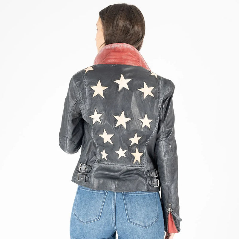 Mauritius Christy RF Star Detail Leather Jacket