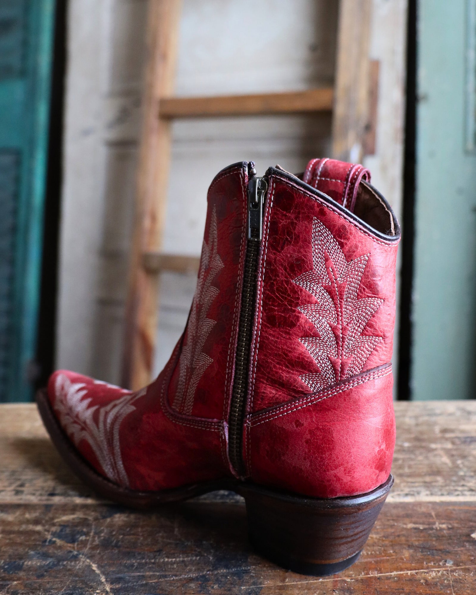Circle G By Corral Women\'s Burnt Red Leather Distressed Western Boots Size US 8 Circle G by Corral – Tagged  main image 2