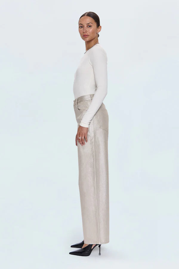 Pistola Tate High Rise Bowed Wide Leg Jean - Champagne Luster