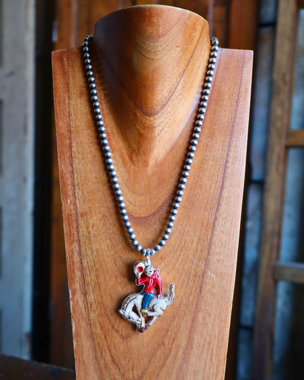 Coreen Cordova Buckaroo Cowboy Red Shirt Pendant 