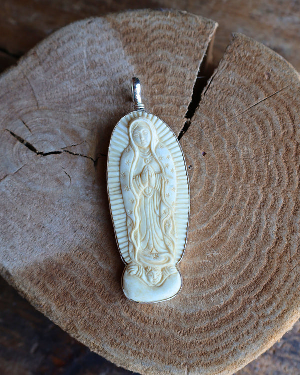 COREEN CORDOVA OUR OF LADY GUADALUPE-BONE PENDANT