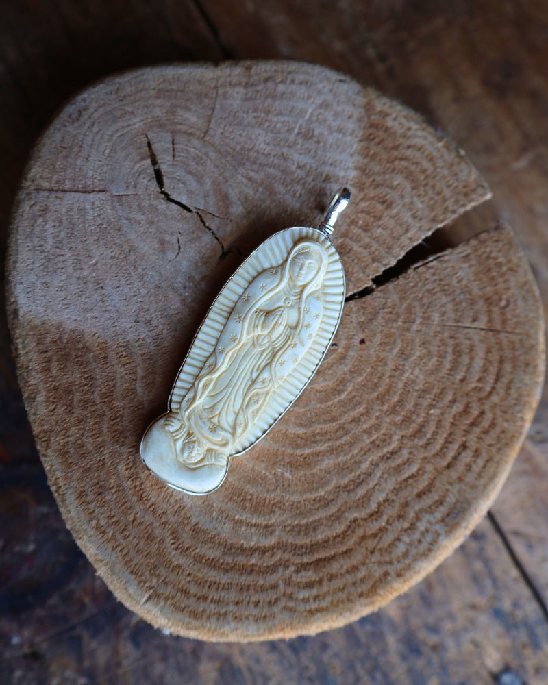 COREEN CORDOVA OUR OF LADY GUADALUPE-BONE PENDANT