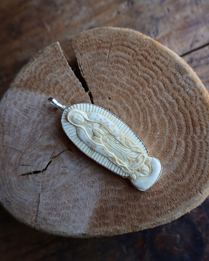 COREEN CORDOVA OUR OF LADY GUADALUPE-BONE PENDANT