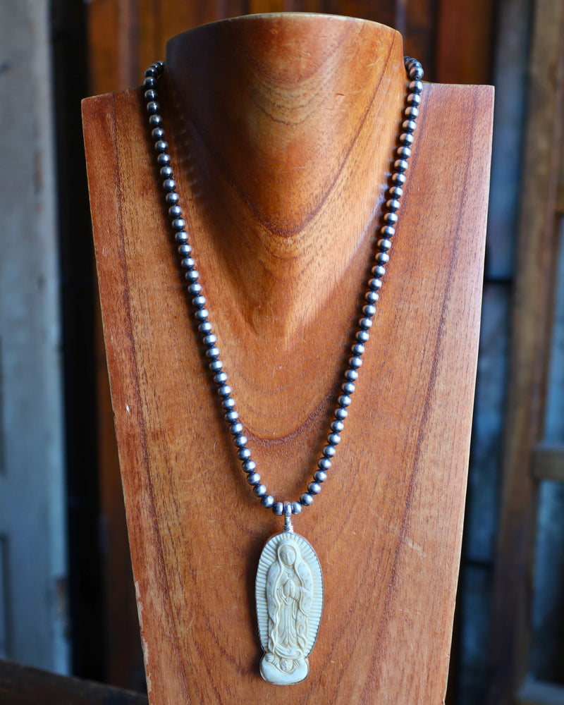 COREEN CORDOVA OUR OF LADY GUADALUPE-BONE PENDANT