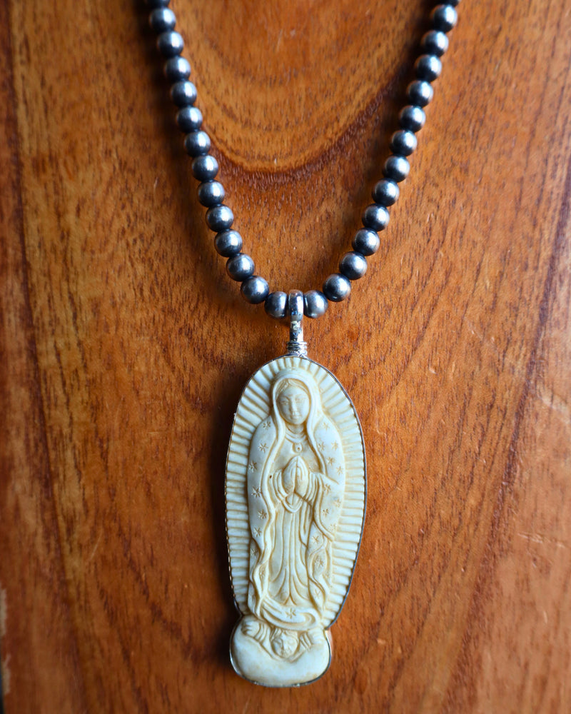 COREEN CORDOVA OUR OF LADY GUADALUPE-BONE PENDANT