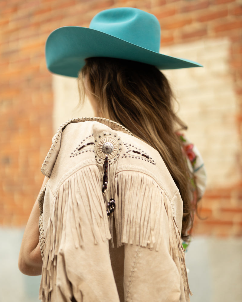 SCULLY SHORT FRINGE CONCHO BEADS JACKET 