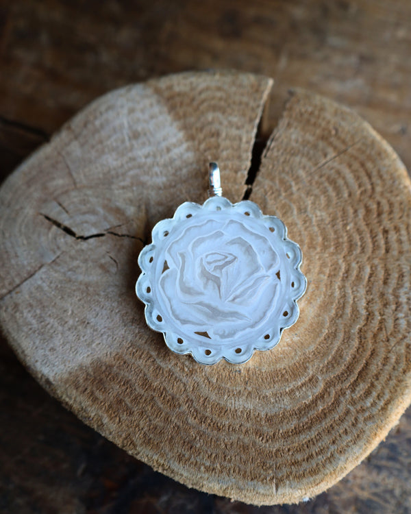 Coreen Cordova Large Translucent Rose Pendant