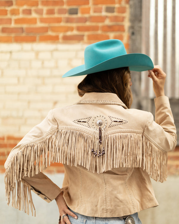 SCULLY SHORT FRINGE CONCHO BEADS JACKET 