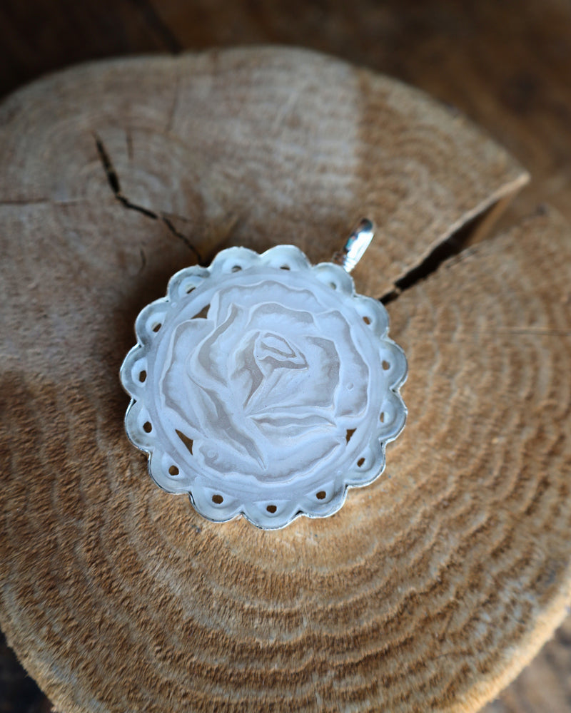 Coreen Cordova Large Translucent Rose Pendant