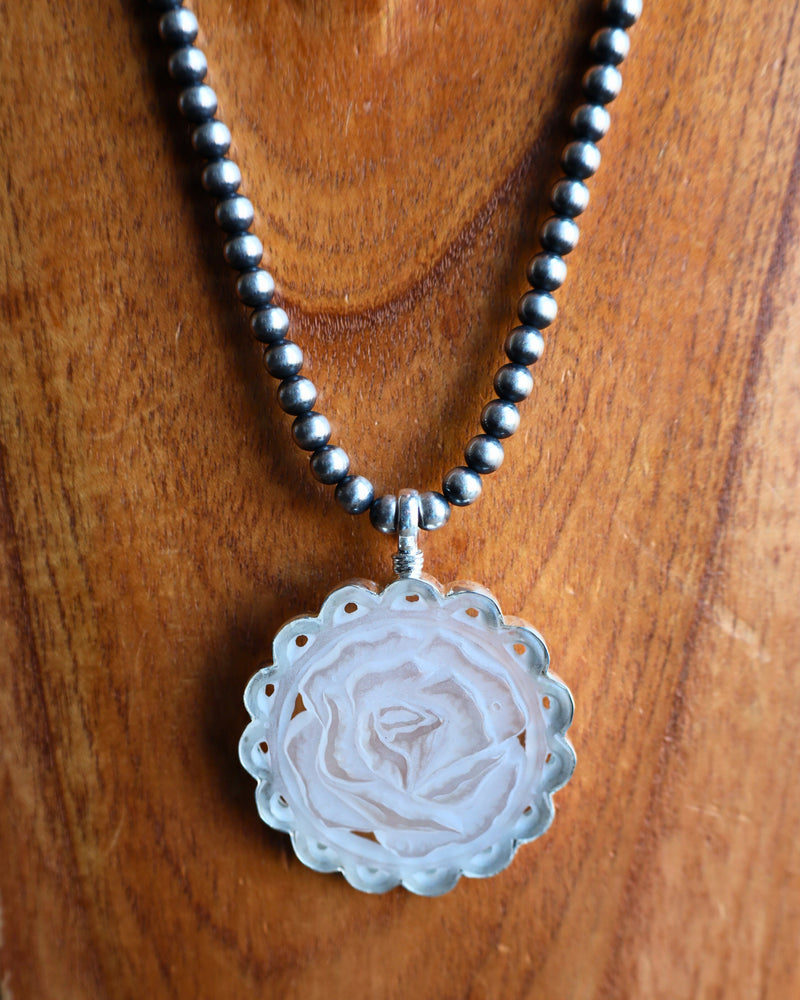 Coreen Cordova Large Translucent Rose Pendant