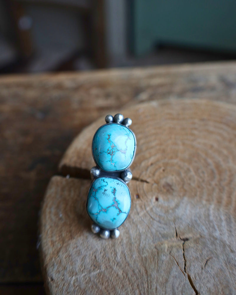 Double Turquoise Ring- Size 6.5