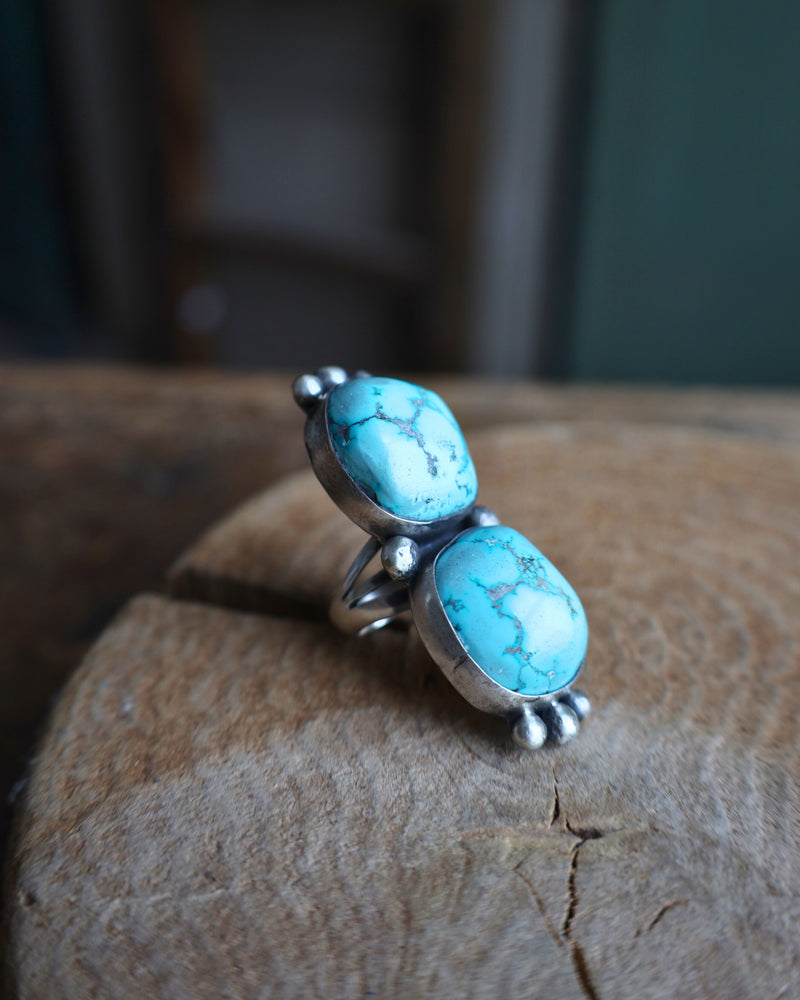 Double Turquoise Ring- Size 6.5