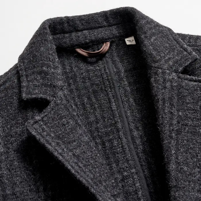 Subtle Plaid Boiled Wool Jordan Coat