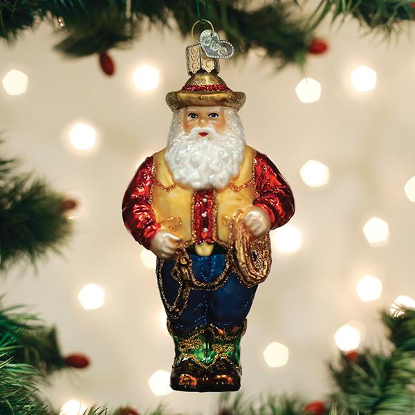 WESTERN SANTA ORNAMENT