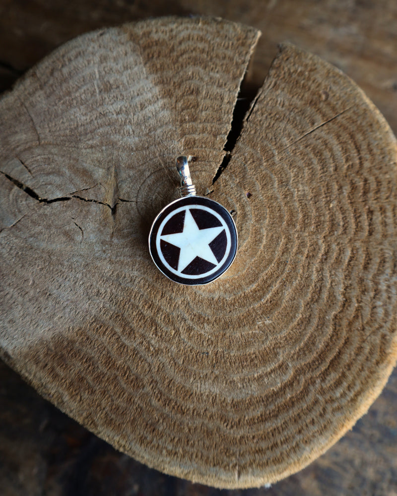 Coreen Cordova Black And White Star Pendant