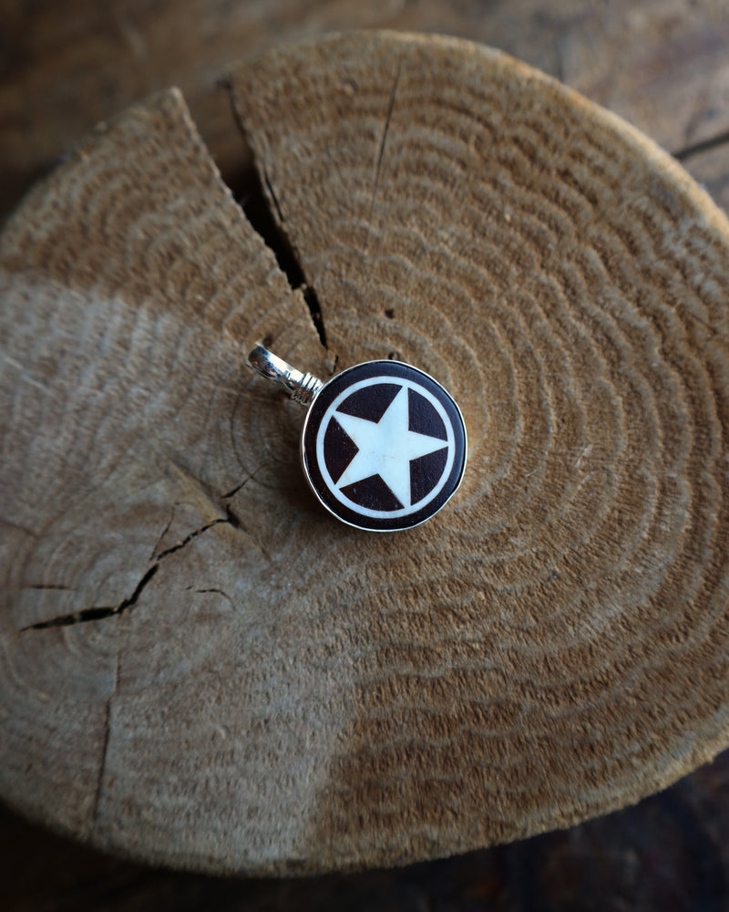 Coreen Cordova Black And White Star Pendant