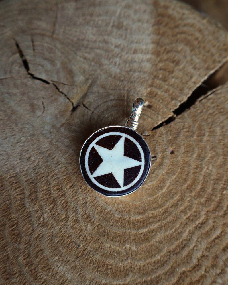 Coreen Cordova Black And White Star Pendant